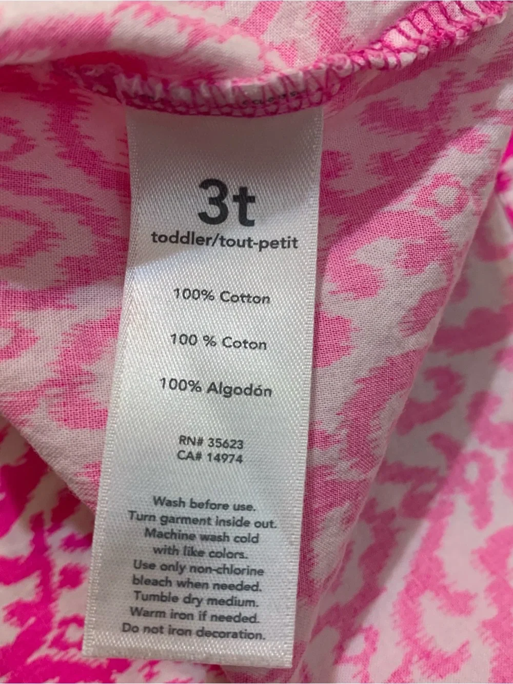Carter's Pink Ikat Square Neck Spaghetti Strap Toddler Girls 3T Casual Tank